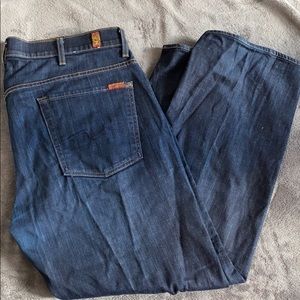Men’s 7 for all mankind dark jeans HEMMED